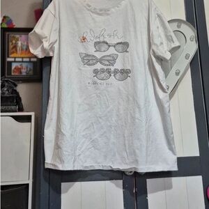 H&M White Tee with Sunglasses Print